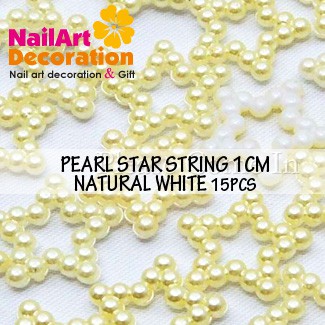 DEKORASI SLIME / CLAY / NAIL ART PEARL STAR STRING ISI 15PCS