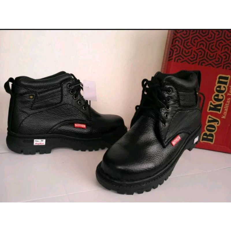 Sepatu safety kulit asli dinas kerja proyek harga murah