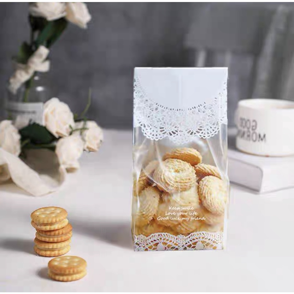 5pcs Gusset 8.5x22cm XXL Kantong Kue Cookies Bag Kantong Kemasan Permen Snack Gusset