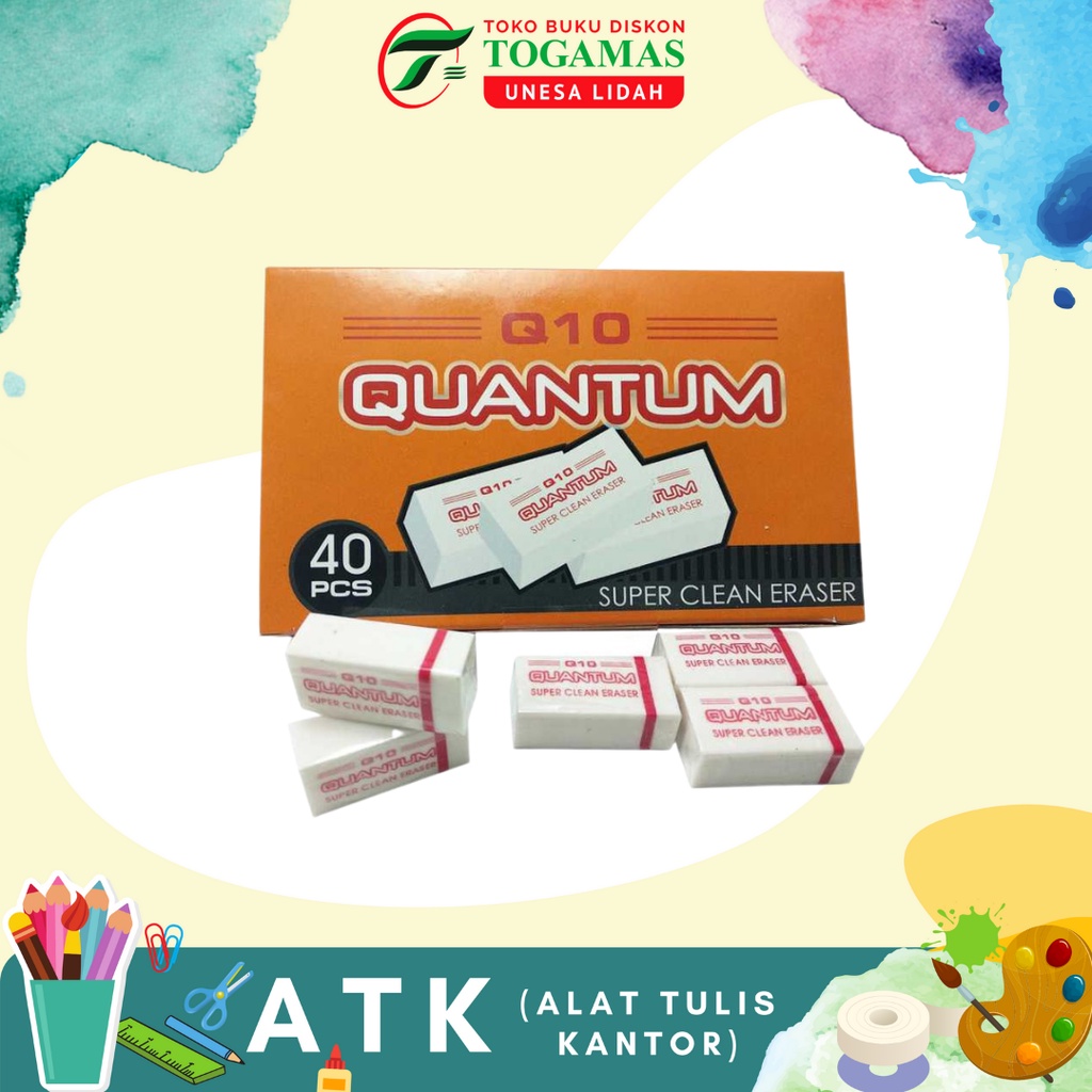 

ERASER Q-10 WHITE QUANTUM / PENGHAPUS PENSIL / READY STOCK