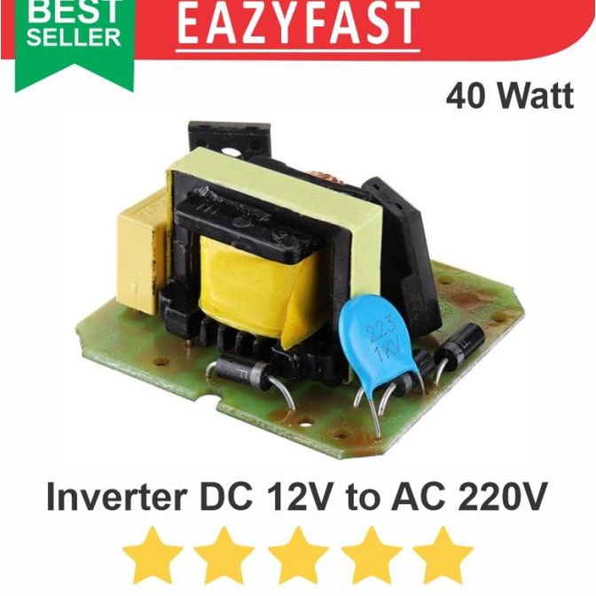 Inverter DC 12V to AC 220V Converter 40W Power Module Aki Solar Cell efst90 Buru Order