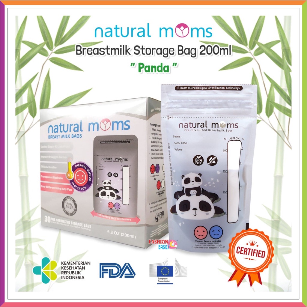 KANTONG ASI | NATURAL MOMS BREASTMILK STORAGE BAG 100 120 200 ML | KANTONG ASI PLASTIK DOUBLE THERMAL SENSOR