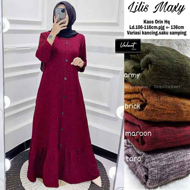 Premium Gamis Kekinian Bahan Kaos Knite Orin Import Kekinian Lilis Maxy Wanita Elegan Mewah Terbaru 