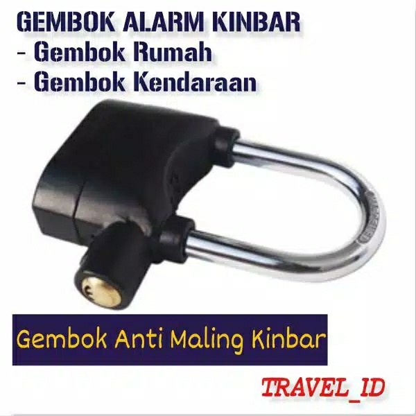 Gembok Alarm Kunci Gembok Anti Maling - Alarm Lock - Alarm Anti Maling - Kunci Cakram Motor