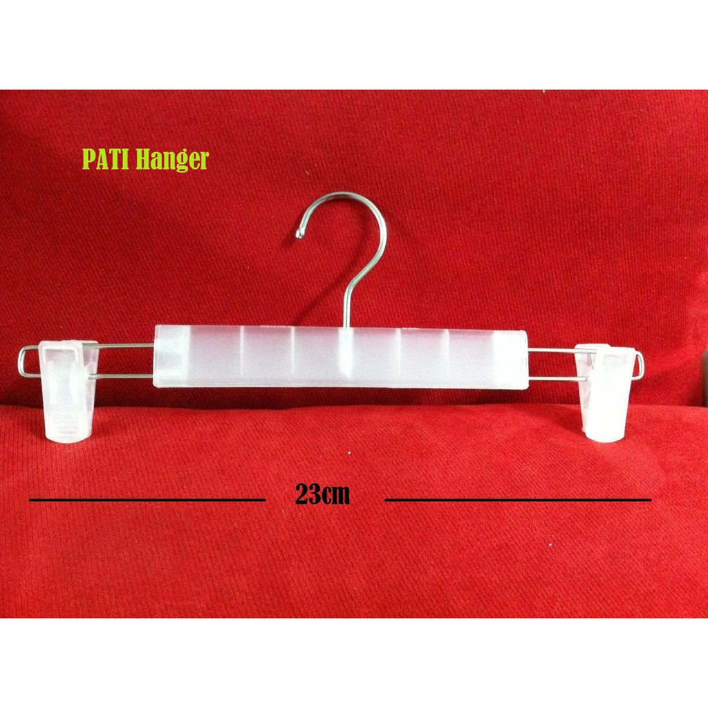 Hanger Gantungan Jepit Celana Warna Putih ABG/Rok Plastik Code 262 (P25cm)