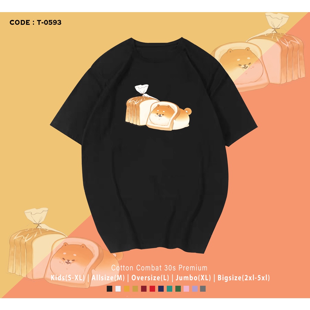 T-SHIRT SHIBA INU BREAD / KAOS SANTAI / DOG LOVER / COMBED 30S / IMPORT / BAJU SANTAI