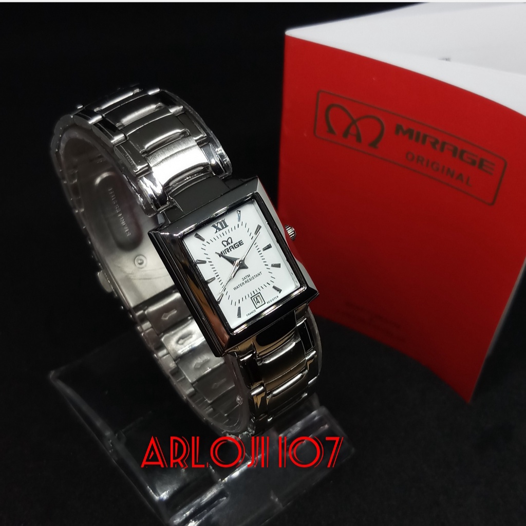 JAM TANGAN MIRAGE WANITA MA 7395 BSP-L SILVER WHITE ORIGINAL