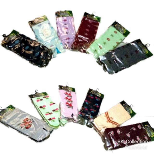 Kaos Kaki 2 Jari SAKURA / LORINA MOTIF Telapak Hitam TEBAL