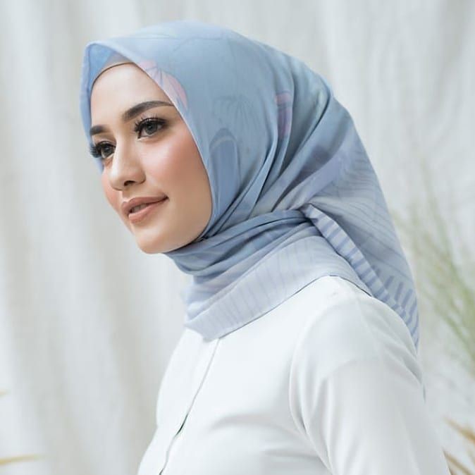 YARA SCARF - SOFT BLUE by HLpremium_scarf HL premium Hijab Jilbab Segiempat Segi4 Voal
