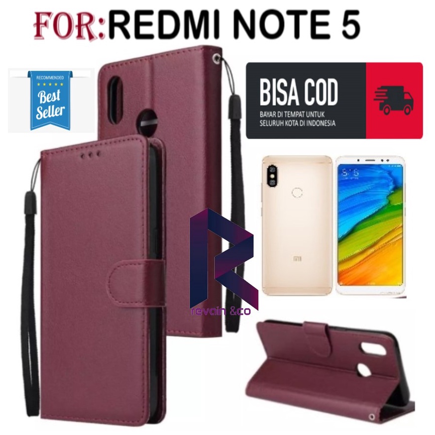 FLIP COVER XIAOMI REDMI NOTE 5 FLIP WALLET LEATHER KULIT PREMIUM SARUNG BUKA TUTUP KESING HP FLIP CASE XIAOMI REDMI NOTE 5