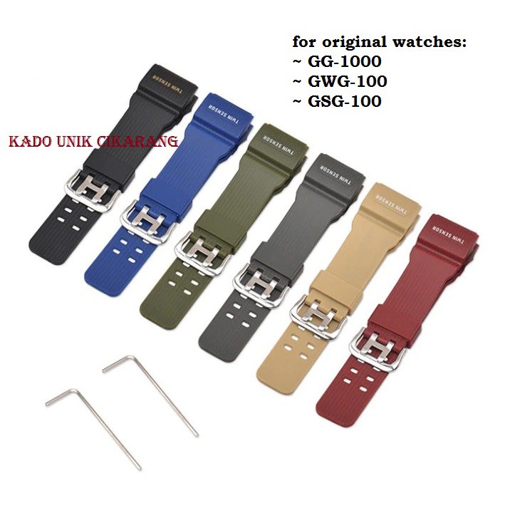 Tali Strap Untuk Jam Tangan Original Casio G-Shock GG-1000 GG1000 GG 1000 GWG-100 GSG-100 Plus Obeng