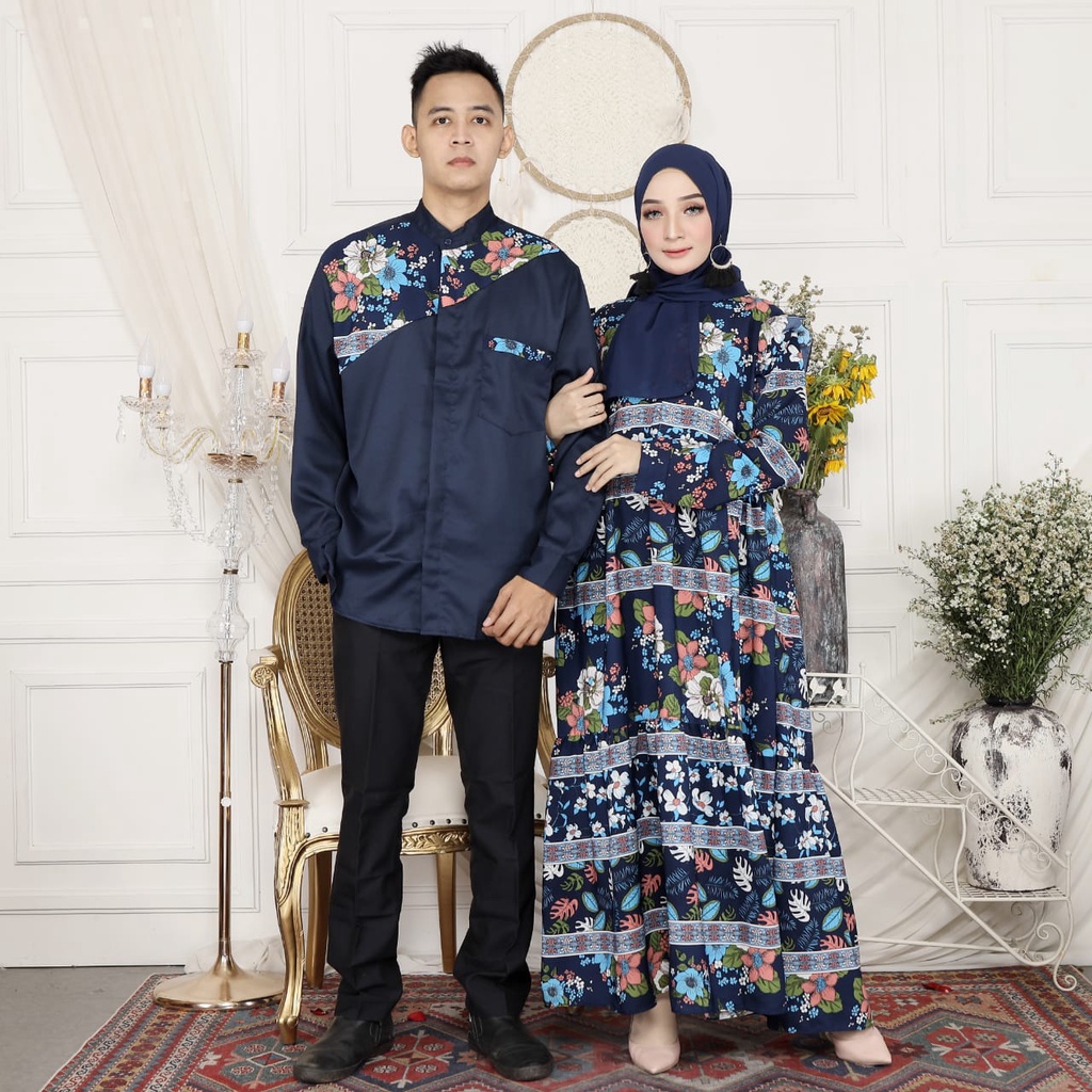 Baju Couple Keluarga Lebaran 2022 Couple Muslim Keluarga Terbaru Model Maxy Busui Kondang Termurah F