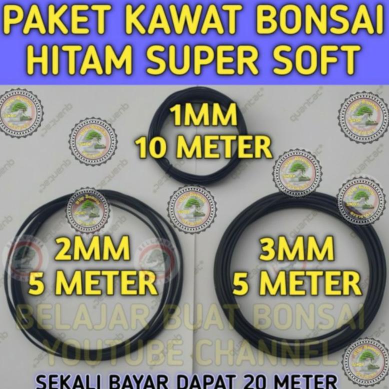 

[PRODUK IEPSC] KAWAT BONSAI HITAM PAKET 1MM10M 2MM5M 3MM5M C8R