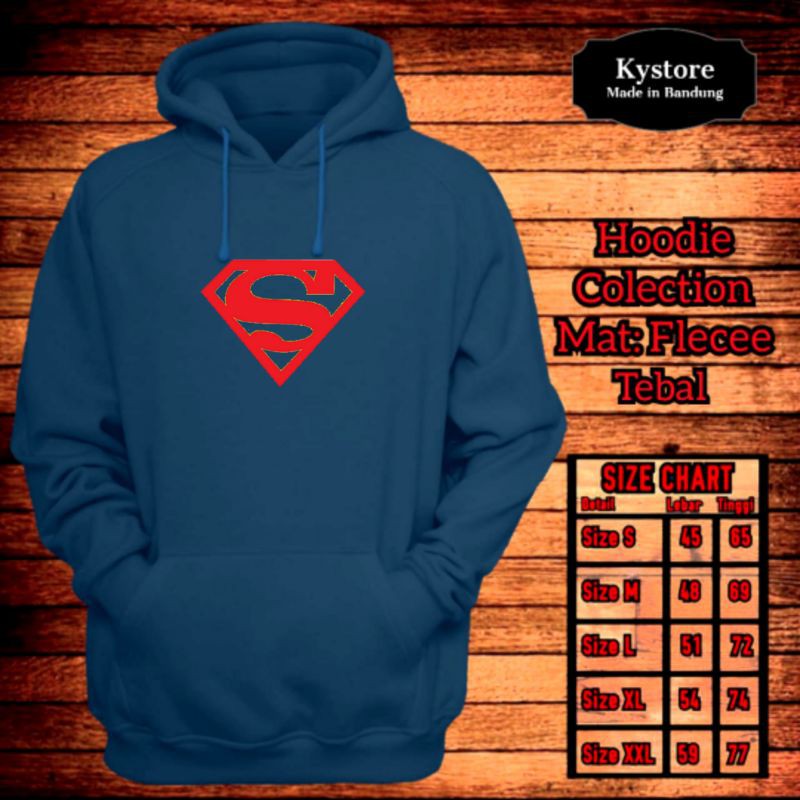 jaket hoodie motif superman