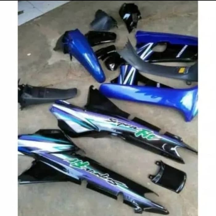 Full body supra fit lama biru hitam + striping