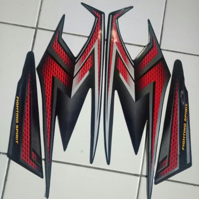 stiker striping Yamaha rx king 2004 hitam merah