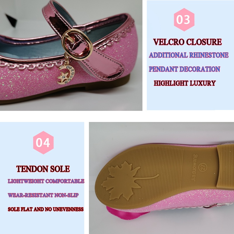 Sepatu Frozen Anak Perempuan 24-37 Sepatu Princess Elsa Anna Girl Party FLAT Shoes Anak
