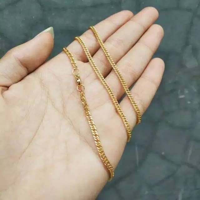 Kalung Pria Rantai Titanium Emas