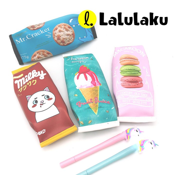 

NEW STOCK KOTAK PENSIL LUCU BENTUK SNACK CEMILAN PENCIL CASE TEMPAT PENSIL SEKOL