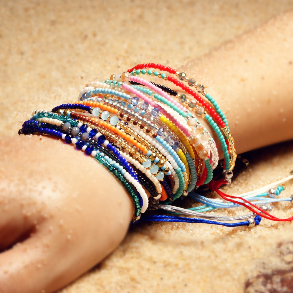 [ Popular  Adjustable Multi-layer  Ethnic Rope Bracelet ] [ Fashion Handmade Bohemian Beads Bracelet  ] [ Colourful Seed Bead Charm Bracelet ]