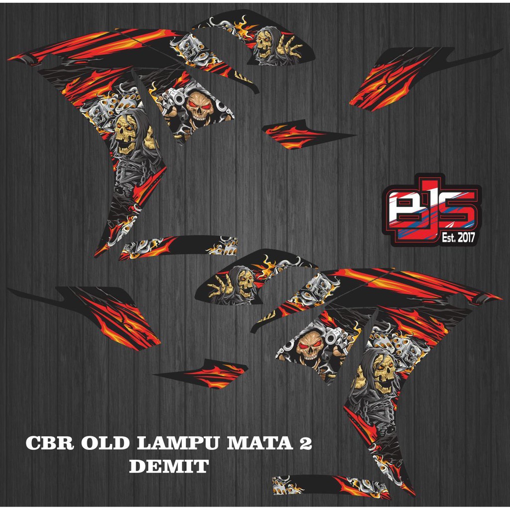 Striping cbr old lampu 2 - Stiker Decal cbr old lokal lampu mata 2 demit