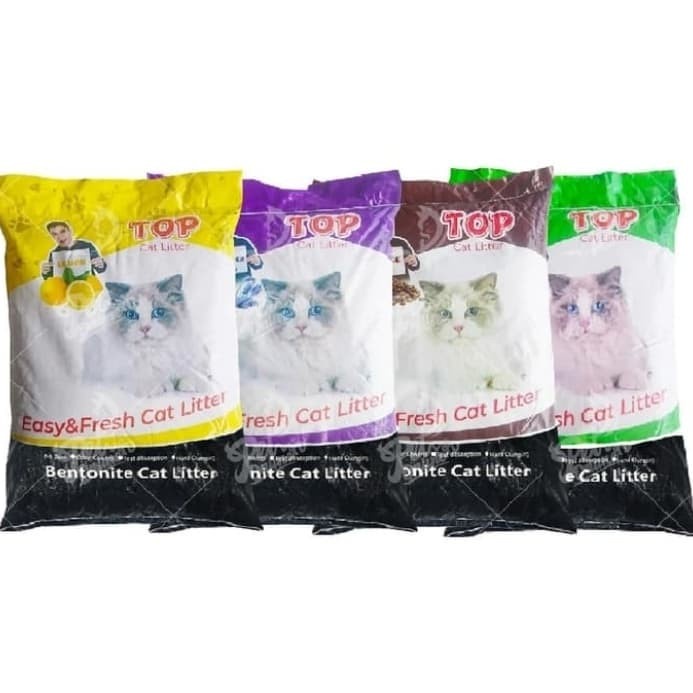 GOSEND Pasir Kucing Top Cat Litter Bentonite 25 Kg / Gumpal Wangi 25kg