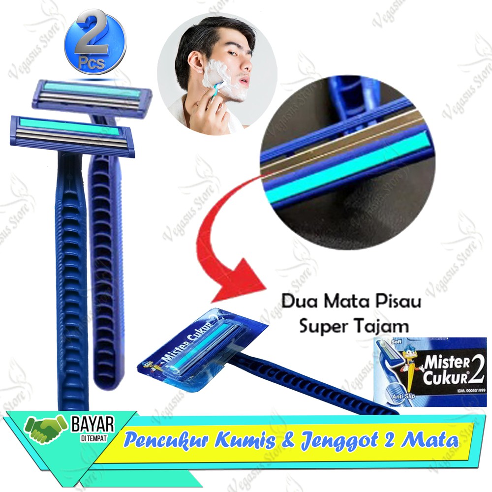 2Pcs LEBIH MURAH Pisau Pencukur Kumis &amp; Kerokan Jenggot Serbaguna-Silet Pencukur Bulu Halus(COD)