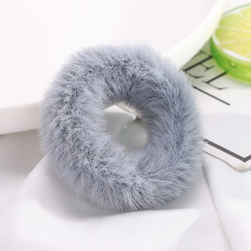 MURMURE.ID | IKAT RAMBUT BULU JUMBO LEMBUT KARET CEPOL WANITA RASFUR ALA KOREA HA065-KECIL ABU