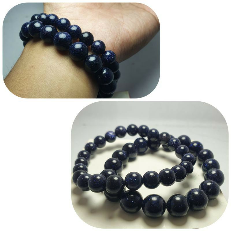 Gelang pria & wanita Batu goldstone pasir emas