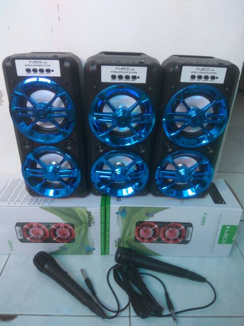 SPEAKER BLUETOOTH KARAOKE FREE MIC/SALON WIRELESS SUPER BASS RADIO FM/SPEAKER AKTIF PORTABLE USB LED