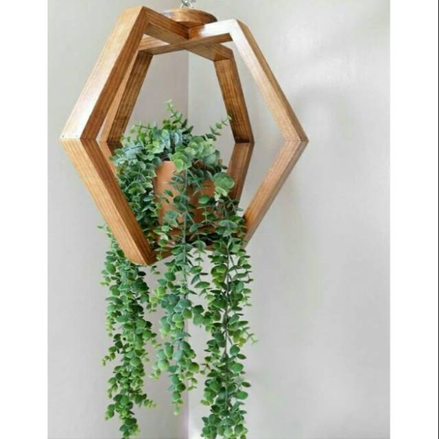 Pot bunga gantung kayu jati belanda Shopee Indonesia Pot bunga gantung kayu jati belanda Shopee Indonesia