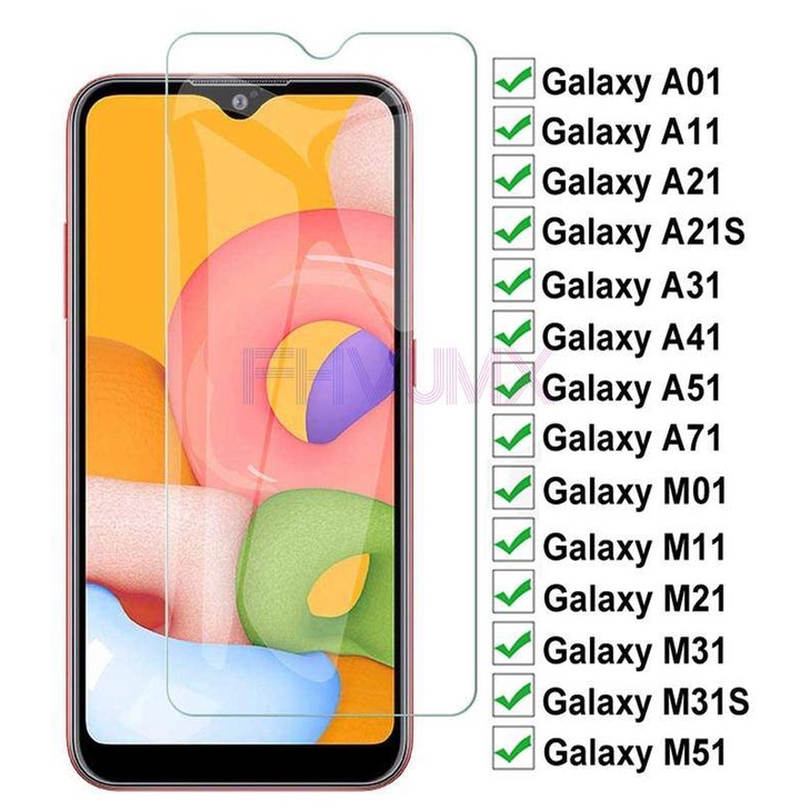 9H Tempered Glass For Samsung Galaxy A01 A11 A21 A31 A41 A51 A71 Screen Protector Glass M01 M11 M21 M31 M51 Protective Film Case