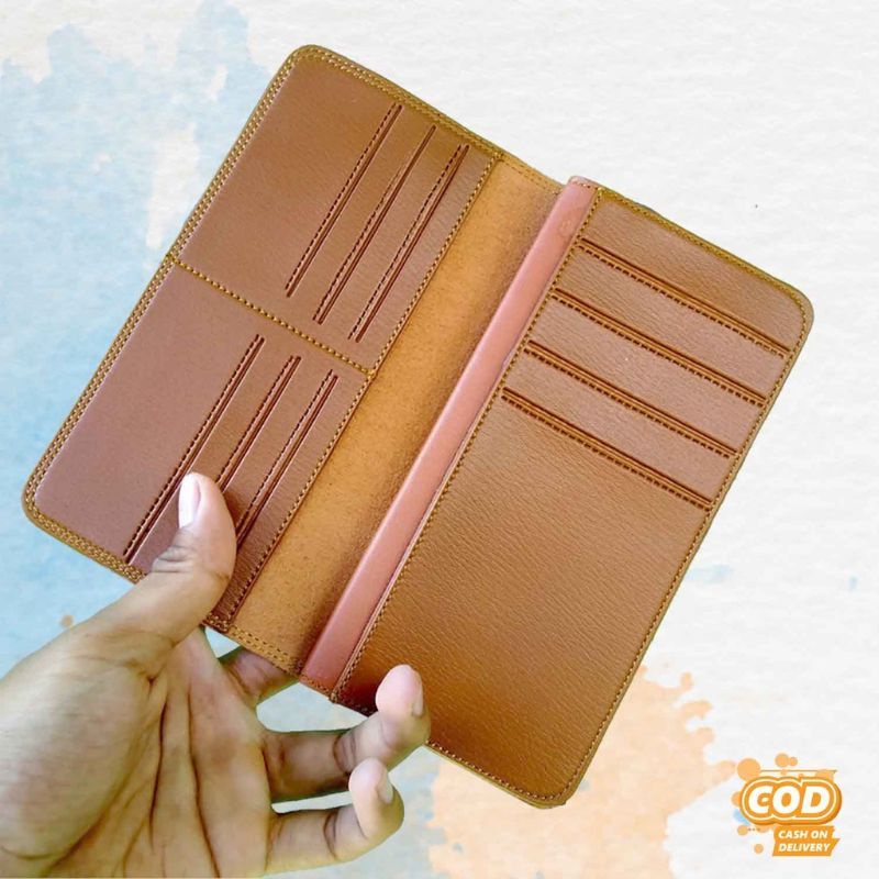 Dompet Lipat Pria Panjang Semi Kulit Termurah Bisa Costum Nama