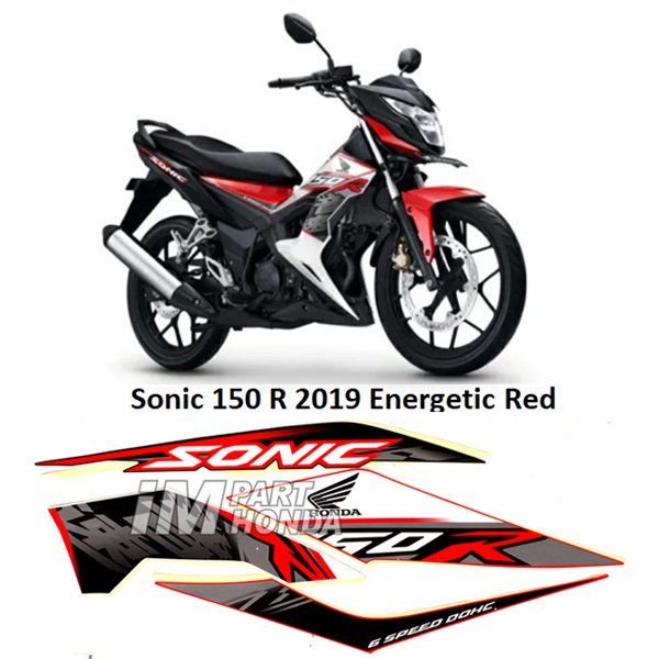 Stiker Sonic 150 R 2019 Energetic Red Hitam Merah Putih