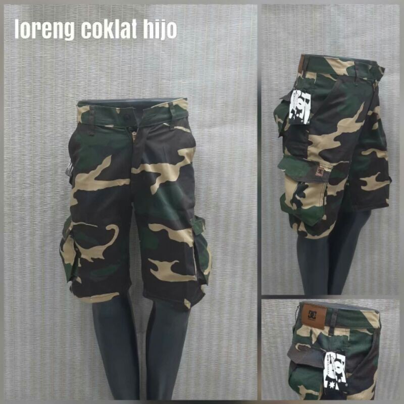 Celana Cargo pendek Loreng - Cargo army