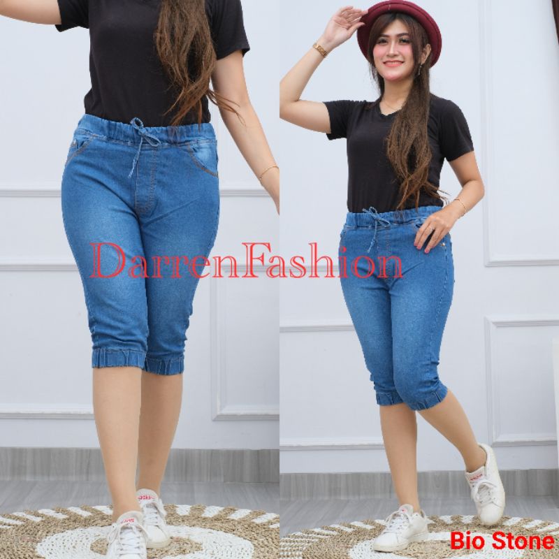 Celana Jogger Jeans 7/8 Untuk Wanita Dewasa . Celana Pendek Jogger Murah . Jogger Jeans 7/8