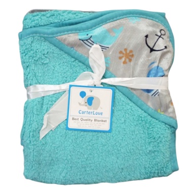 SELIMUT TOPI Bayi Double Fleece Baby Blanket Hoodie Summersault china cft selimut bayi hoodie