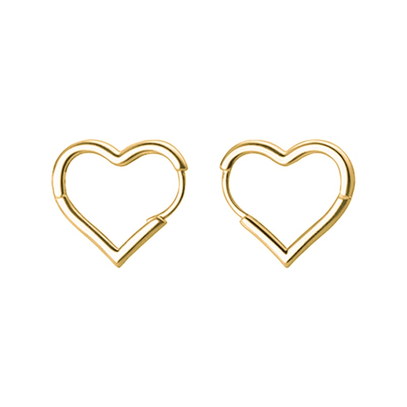 Anting Stud 925 Sterling Silver Bentuk Hati Geometris Gaya Klasik Untuk Wanita