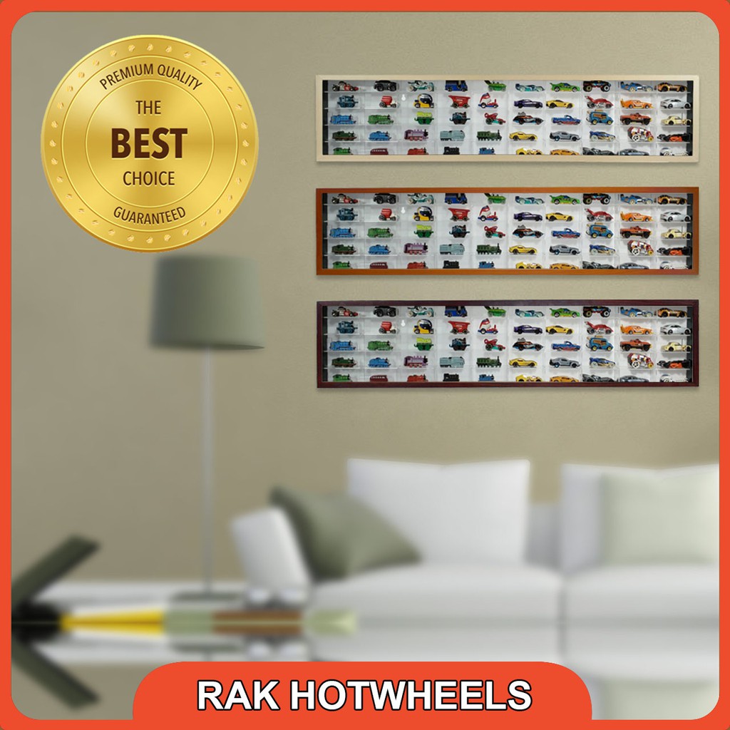 Rak Hotwheels Akrilik Wooden Landscape Isi 50 No Header