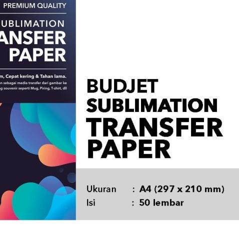 

♙ Kertas Sublim Sublime - Budjet Sublimation Transfer Paper A4 isi 50 - No Watermark ☜