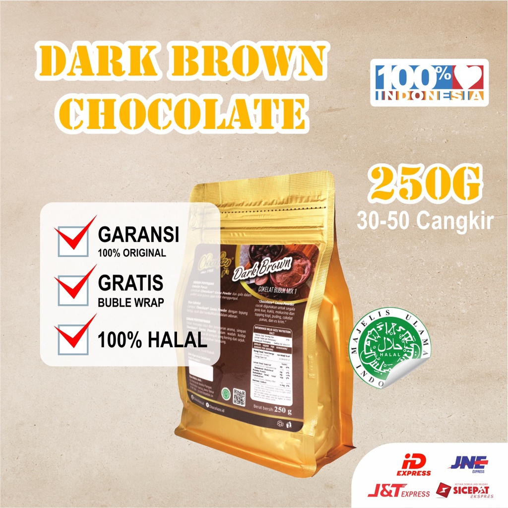 

Cocoa Powder Tanpa Gula 250g Dark Brown Dark Coklat Bubuk Murni Premium Kiloan Semua Pasti Original