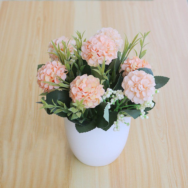 BUNGA POT HIAS BUNGA DANDELION SET POT BUNGA ARTIFISIAL IMPORT BP8816-Orange