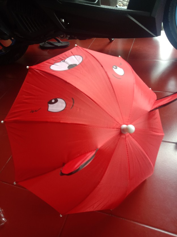 Payung Anak Karakter Kucing/ Payung Mainan/ Payung Motif Animal Kuping Kecil