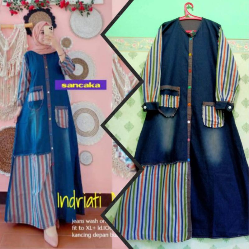 GAMIS JEANS KOMBINASI Salur