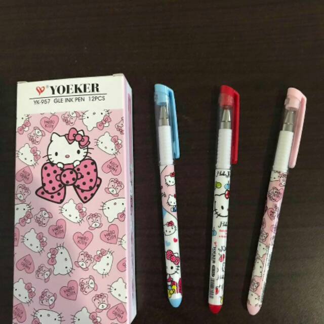 

Pulpen yoeker hello kitty tinta gel 12pcs