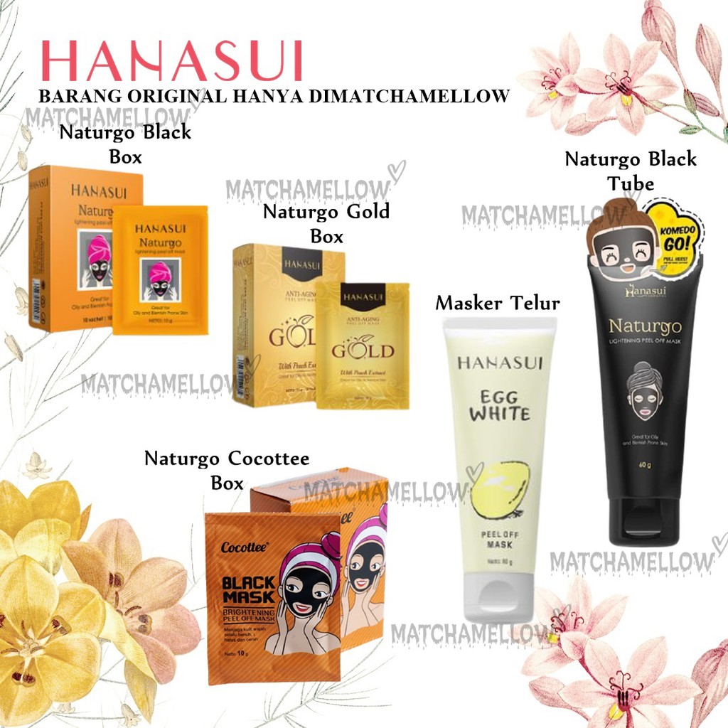 ❄️MATCHA❄️HANASUI NATURGO PEEL OF MASK/NATURGO HITAM GOLD TUBE MASKER KOMEDO ANTI AGING/MASKER TELUR