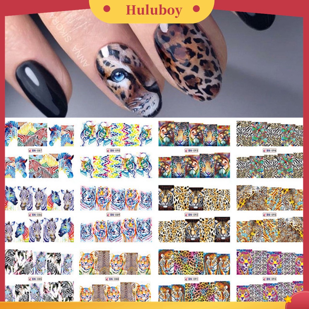 Huluboy Huluboy♡ Stiker Kuku Motif Harimau 2022 Bahan Kertas Ringan Untuk Manicure