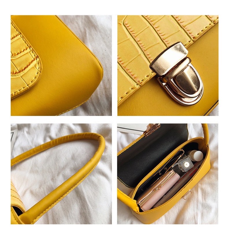 TAS WANITA 3031 -  TAS RETRO  CROCO  VINTAGE  SHOULDER BAG WANITA IMPORT TASBATAMRZ - C