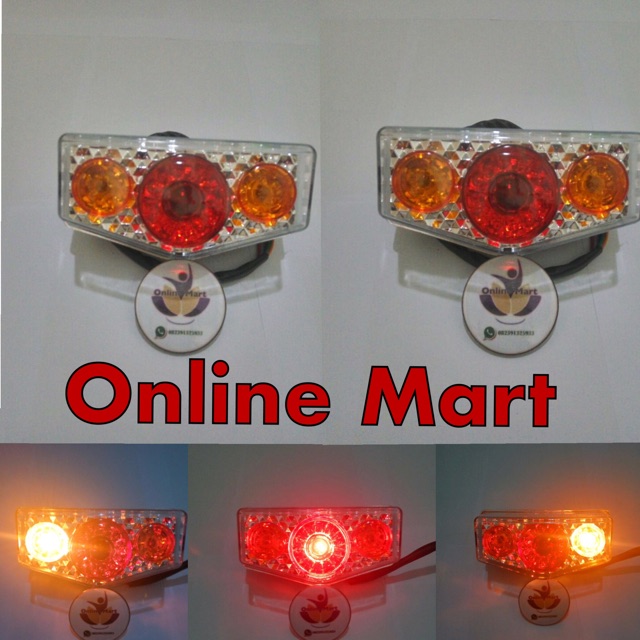 Lampu jeep variasi rx king plus breket lampu sen dan lampu stop