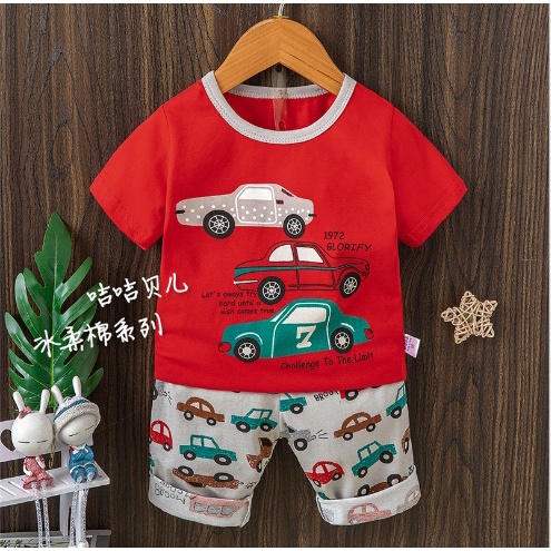 Piyama anak cowok import / setelan HPL anak cowok / baju harian anak cowok celana tanggung